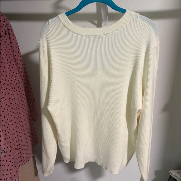 Cream Ribbed Women's Top - Picture 2 of 3